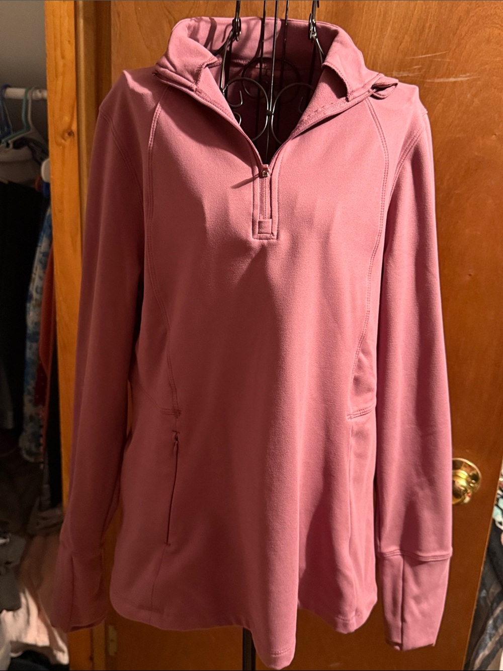Danskin Rose Pink Half-Zip Pullover Hoodie